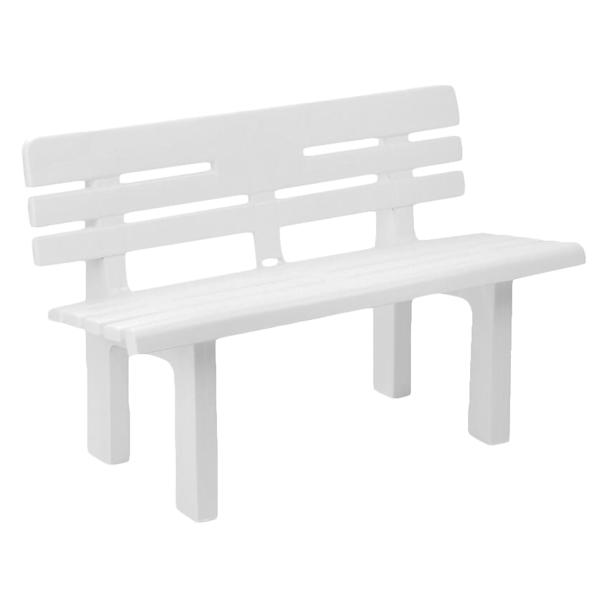 Dmora - Panchina da esterno Marinella, Panca monoblocco da giardino, Panchina outdoor, 100% Made in Italy, 110x52h71 cm, Bianco