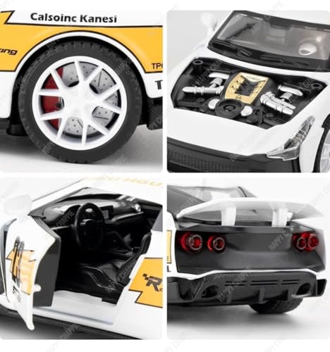 Image of 1:32 GT-R50 Scale Die-Cast Metal Pull-Back Toy Car with Lights & Sound, Openable Doors, Detailed Model Vehicle for Kids & Collectors