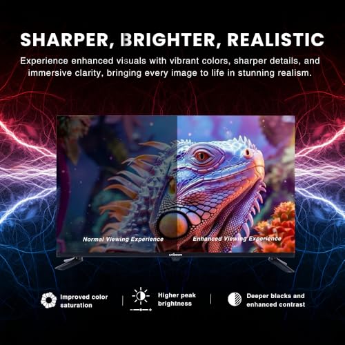 Image of Uniboom Optima Series 80 cm (32 inch) HD Ready LED TV 2026 Edition with 30W Sonic Boom - True Frameless - Aura Vision+ Display - 2 HDMI - (Non Smart) - 32N-ULT-AED