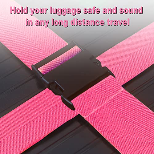Image of Luggage Straps for Suitcases TSA Approved Travel Belt 4 Pack by Chelmon (Rose Red)
