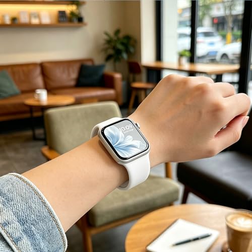 Image of Sport Bands Compatible with Apple Watch Band Women Men 40mm 38mm 41mm 42mm 44mm 45mm 46mm 49mm ,Soft Wristband Waterproof Replacement Strap for iWatch Bands Series 11 10 9 8 7 6 5 4 3 2 1 SE Ultra White