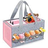 IBVIVIC Carrying Case for Toniebox Starter Set and Figurines, Portable Travel Felt Cloth Musical Toy Folding Bag with Handle for Toniebox 2 and Accessories (Sakura Pink)