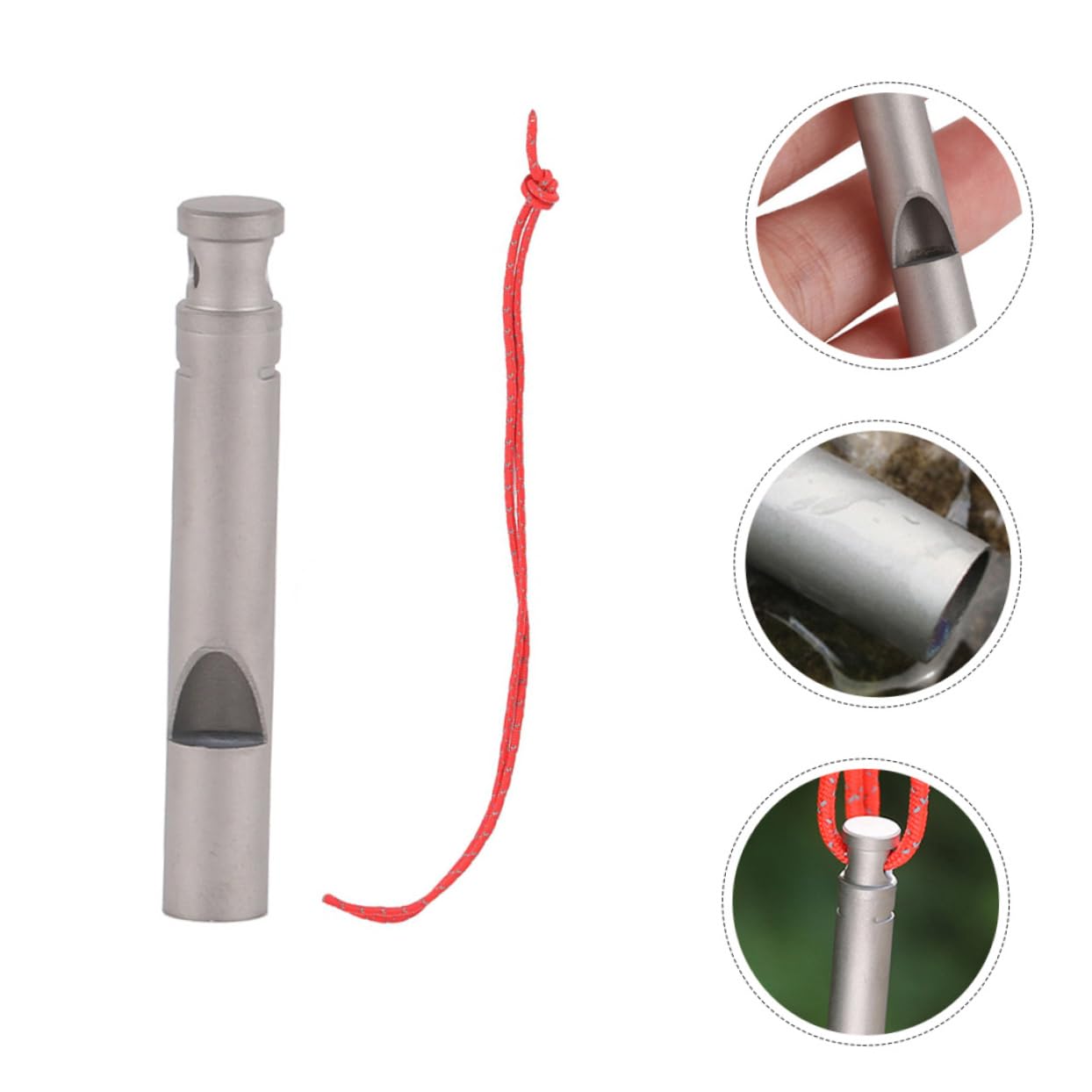 BESTonZON Titanpfeife Sportpfeife mit Lanyard Sport & Freizeit Notpfeife Party Wandern pfeifenständer düdük Notfallsignalpfeife dekorative Campingpfeife Lehrerpfeife Silver