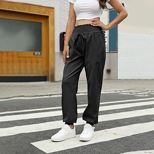 LULER Werkbroek voor dames, casual, hoog getailleerde broek met zakken, strikknoop, anime-kleding, damesbroek - Afbeelding 5