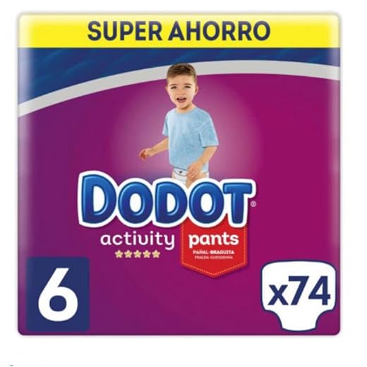 Dodot Activity Pants Pañal-Braguita Talla 6, 74 uds, 15+ kg