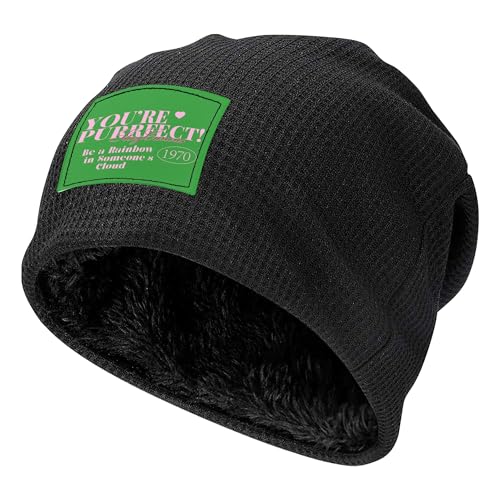 Bonnet en maille torsadée de randonnée et ville doublé peluche chaud