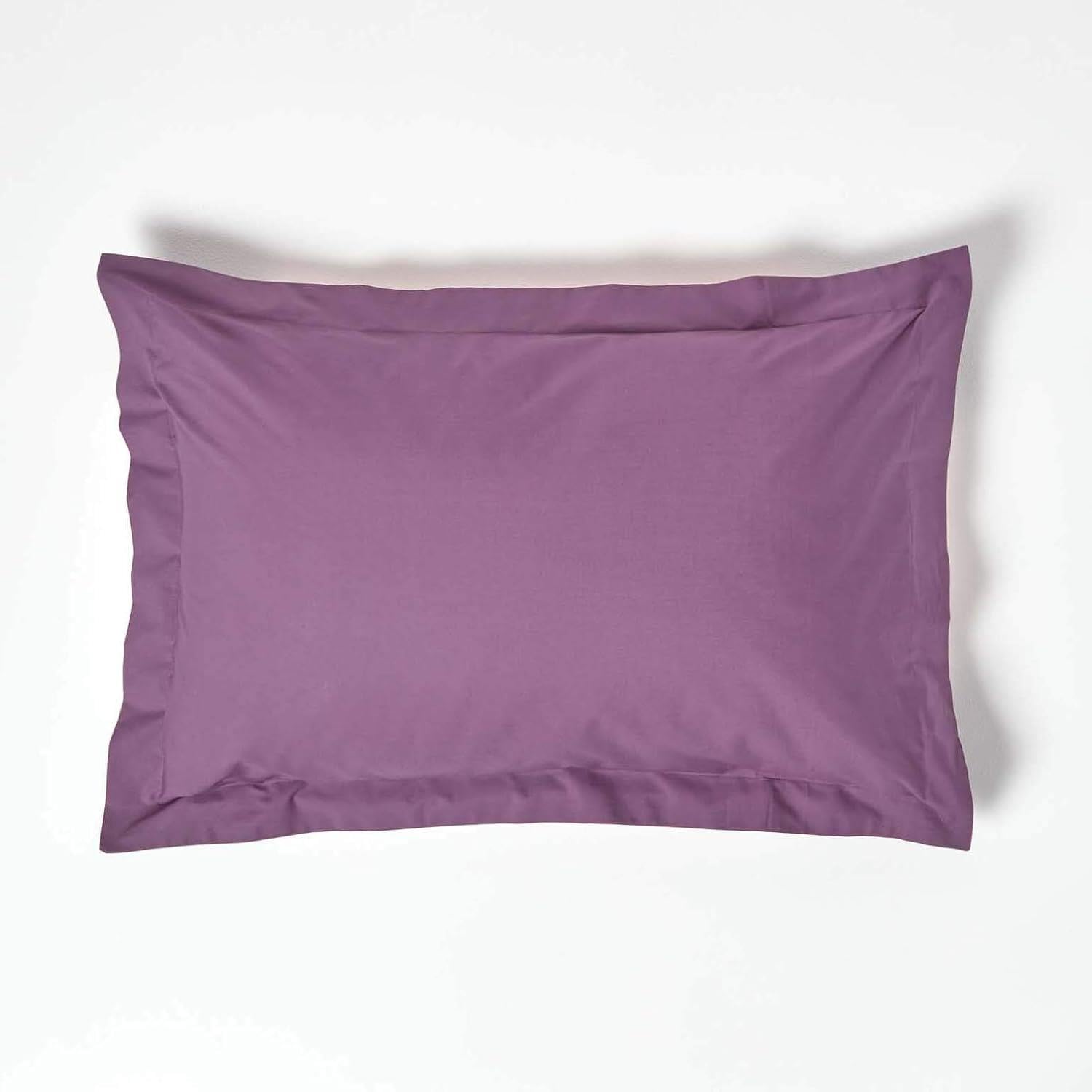HOMESCAPES Purple Grape Pure Egyptian Cotton Oxford Pillowcase Standard Size 200 TC 400 Thread Count Percale Equivalent Pillow Case Pack of 2 โ image 1