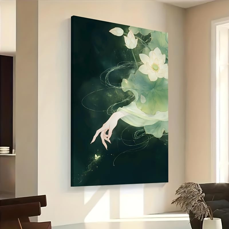 Toile vintage Lotus Dream pour créer un salon zen et minimaliste
