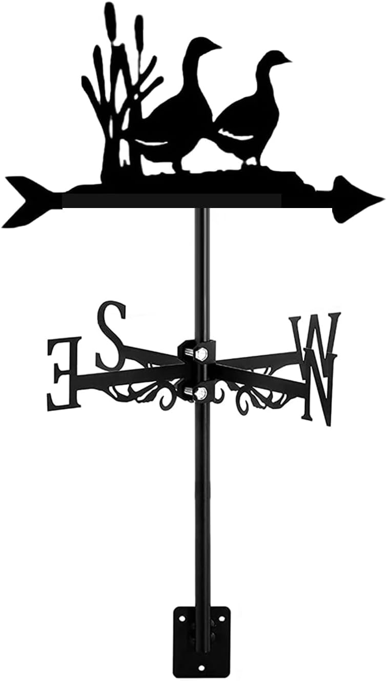 Weathervane in Garden & Outdoors Duck Goose Ornament Weathercock Wind Vane Direction Indicator for Outdoor Farm Mount Yard Roof Barns Decoration, Style B