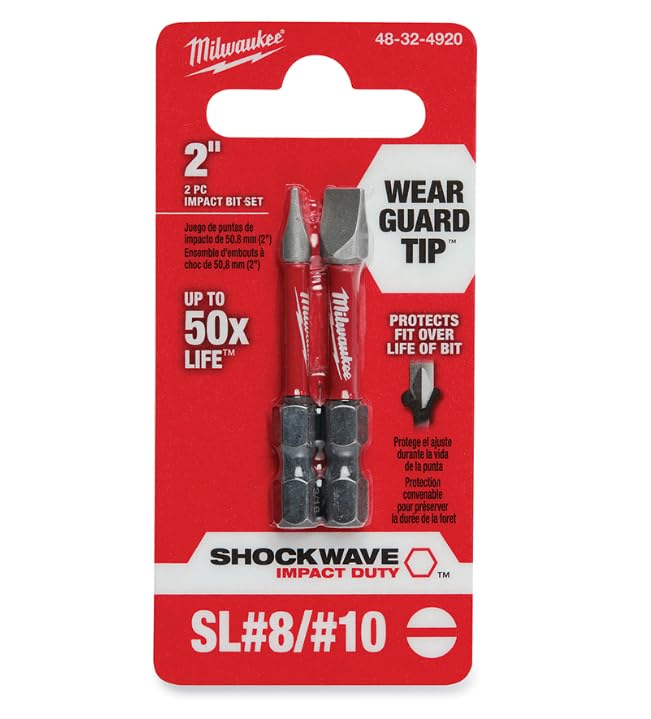 Milwaukee Accessory 48-32-4920 No8/No10 Bit Power Slotted (2 Pack) - image 3