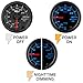 GlowShift Black 7 Color 30 PSI Turbo Boost/Vacuum Gauge Kit - Includes Mechanical Hose, T-Fitting & Wiring - Multi-Color Display - Black Dial - Clear Lens - for Car & Truck - 2-1/16