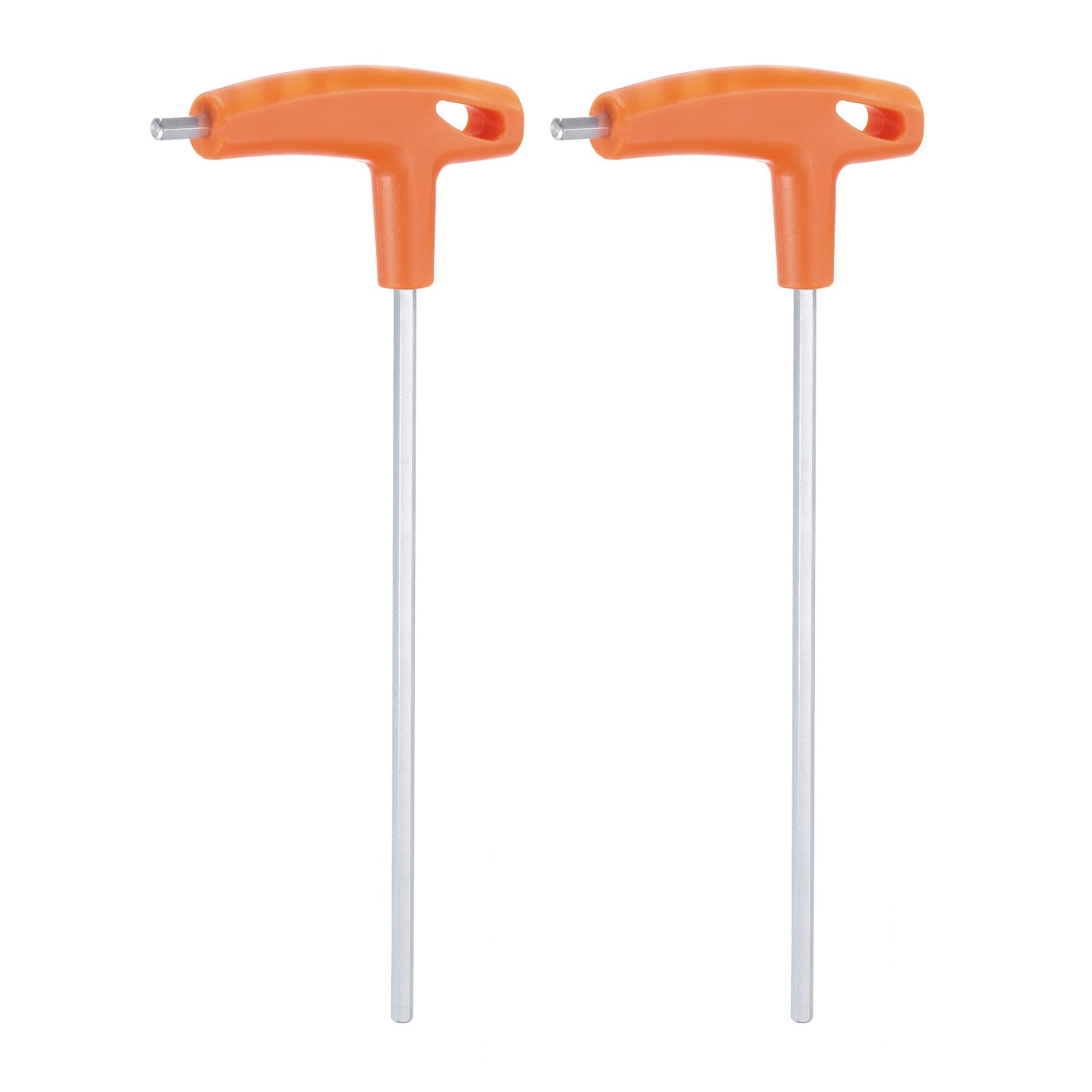 QUARKZMAN 2 Piezas Llave Hexagonal en T con Mango en Forma de T de 6 mm Métrica Cr-V de Brazo Extra Largo Llave de Hexágono Interior para Mantenimiento Automotriz y Doméstico, Naranja