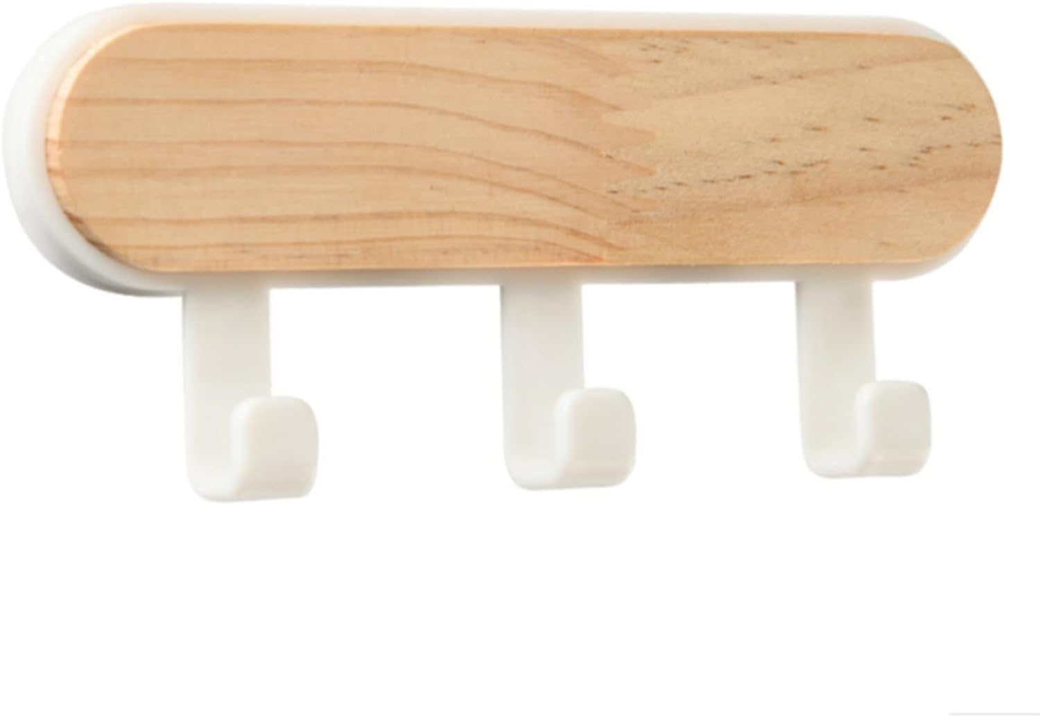 Brown Coat Rack with 3 Hooks – Wall Mounted 5" Coat Rack - Solid Pine Wood Entryway Hanger for Hanging Clothes, Hats, Purse, Keys, Home Storage Hooks