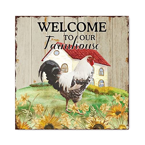 Décoration ferme vintage pour salon avec panneau coq bois