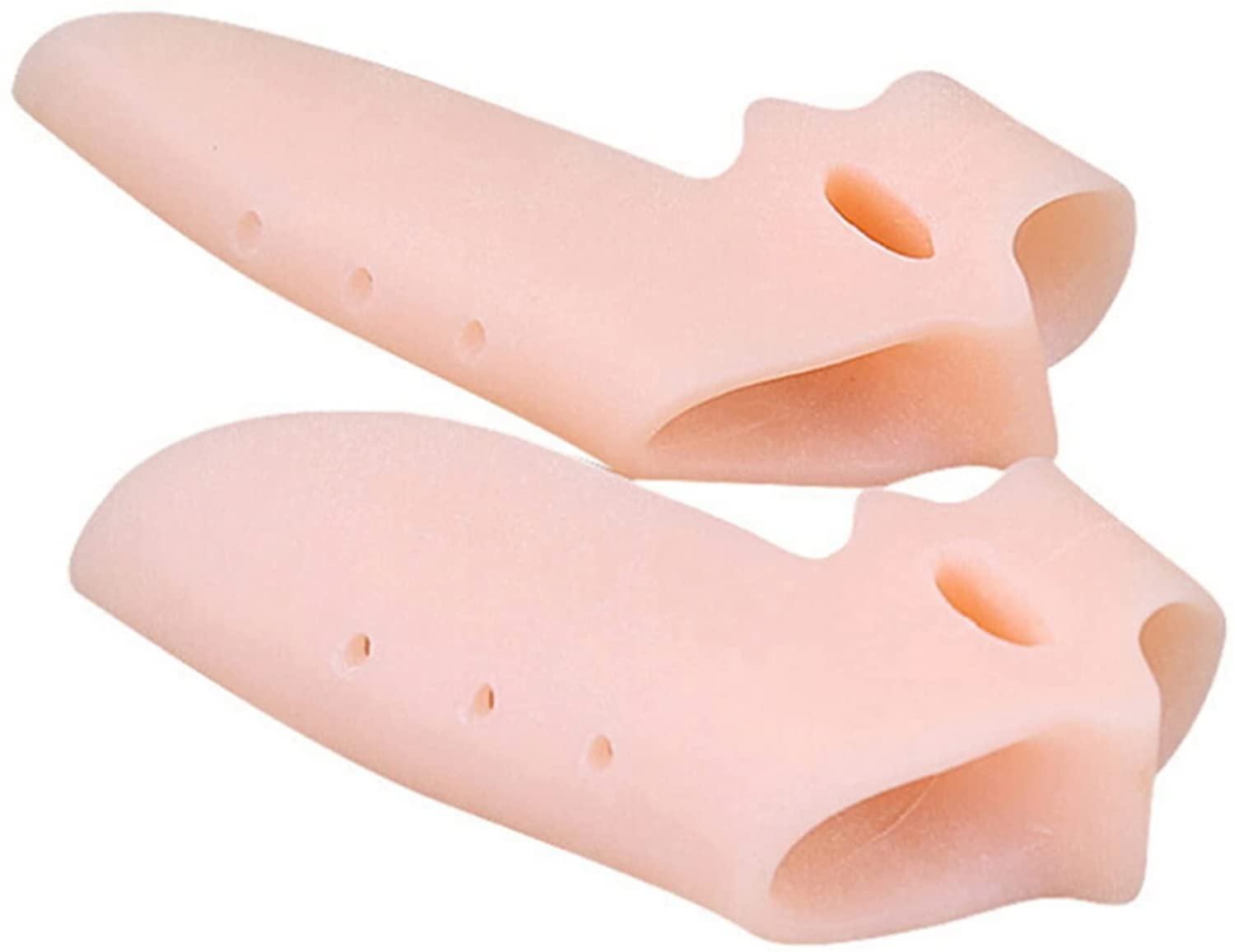 MUSUMI 2 Pezzi Gel di Silicone Dita del Piede separatore per Dita dei Piedi a Due Fori Pollice valgo protettore borsite regolatore Alluce valgo Guardia Sollievo Dolore Piedi Cura (Rosa S ， L)