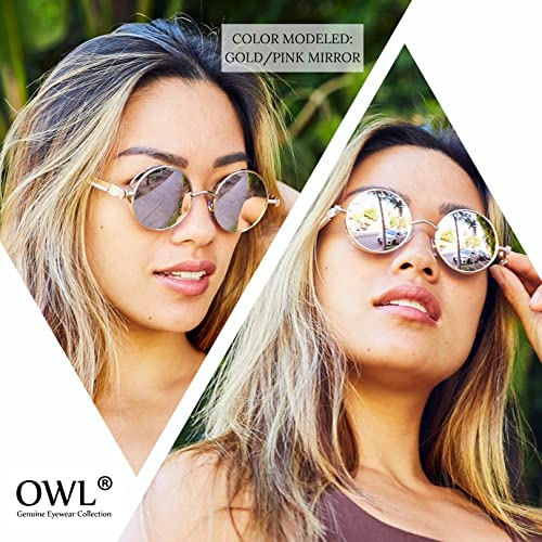 OWL Steampunk Retro Gothic Vintage Hippie Colored Metal Round Circle Frame Sunglasses Colored Lens4