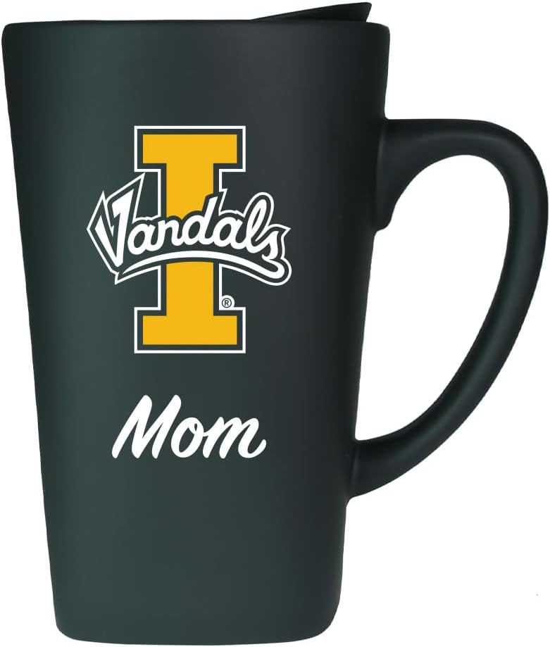 University of Idaho Mom 16oz Soft Touch Ceramic Travel Mug with Lid - Black