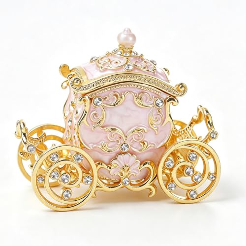 Enamel Golden Carriage Trinket Box - Cinderella...