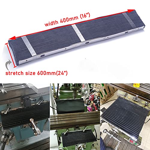 Bestopper Accordion Dust Cover 15.75" X 23.62" Mill Rubber Accordion Way Flexible Retractable Shield Guard (Unfolded 400 * 600 * 7.5mm) for CNC Milling Machine