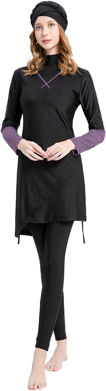 TianMaiGeLun Muslim Swimwear for Girls Modest Swimsuit Burkini 3 Pcs Full Cover Beachwear UV Protection Rash Guard