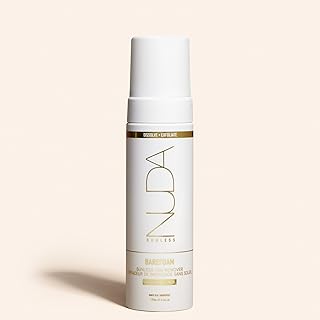 Nuda BareFoam Tan Remover for Body | Gentle & Non-Abrasive Mousse Tanning Remover | Self Tan Eraser with Nourishing Vitamins A, C, E, Aloe Vera, White Tea, & Lemon | Works in 5 Minutes,(6.4 Fl Oz)