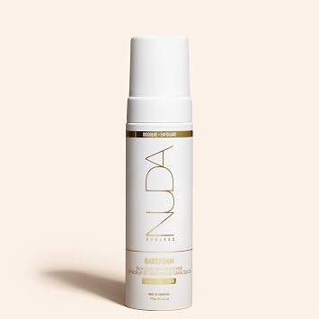 Nuda BareFoam Tan Remover for Body | Gentle & Non-Abrasive Mousse Tanning Remover | Self Tan Eraser with Nourishing Vitamins A, C, E, Aloe Vera, White Tea, Lemon | Works in 5 Minutes,6.4 Fl Oz
