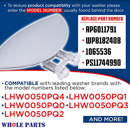 Whole Parts Washer Handle Part # 8182408 - Replacement & Compatible With Some Whirlpool Washing Machines - Replaces AP6011791, WP8182408 - Non-OEM Appliance Parts & Accessories - 2 Yr Warranty