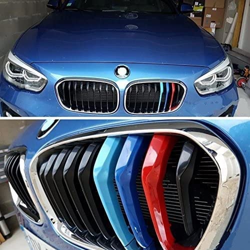 BizTech ® Inserts de calandre à clipser compatibles avec BMW Série 1 F20 F21, bandes décoratives de voiture UE Cover