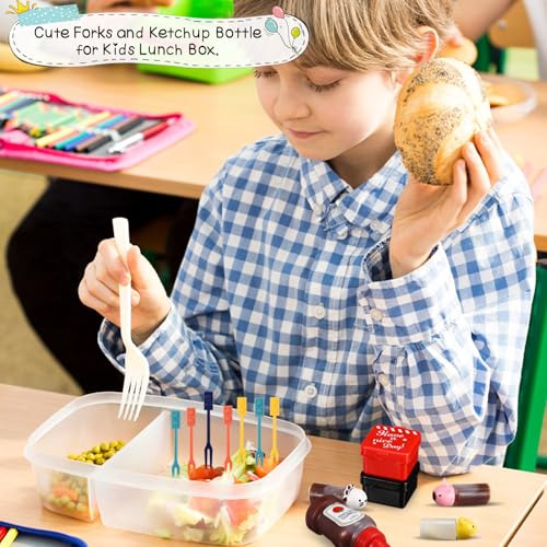 50 piezas de accesorios para caja Bento para niños que incluyen selecciones de alimentos mini bloque de construcción - Imagen 7 de 31