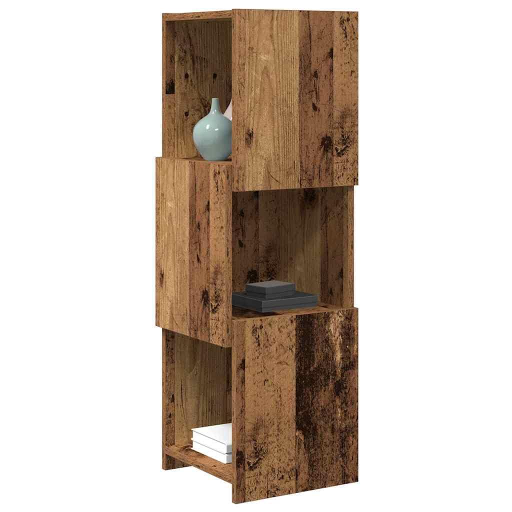 Armadio angolare in legno anticato, 30,5 x 30 x 95 cm, con 3 ripiani, per ufficio, soggiorno, officina, guardaroba, ordine e conservazione