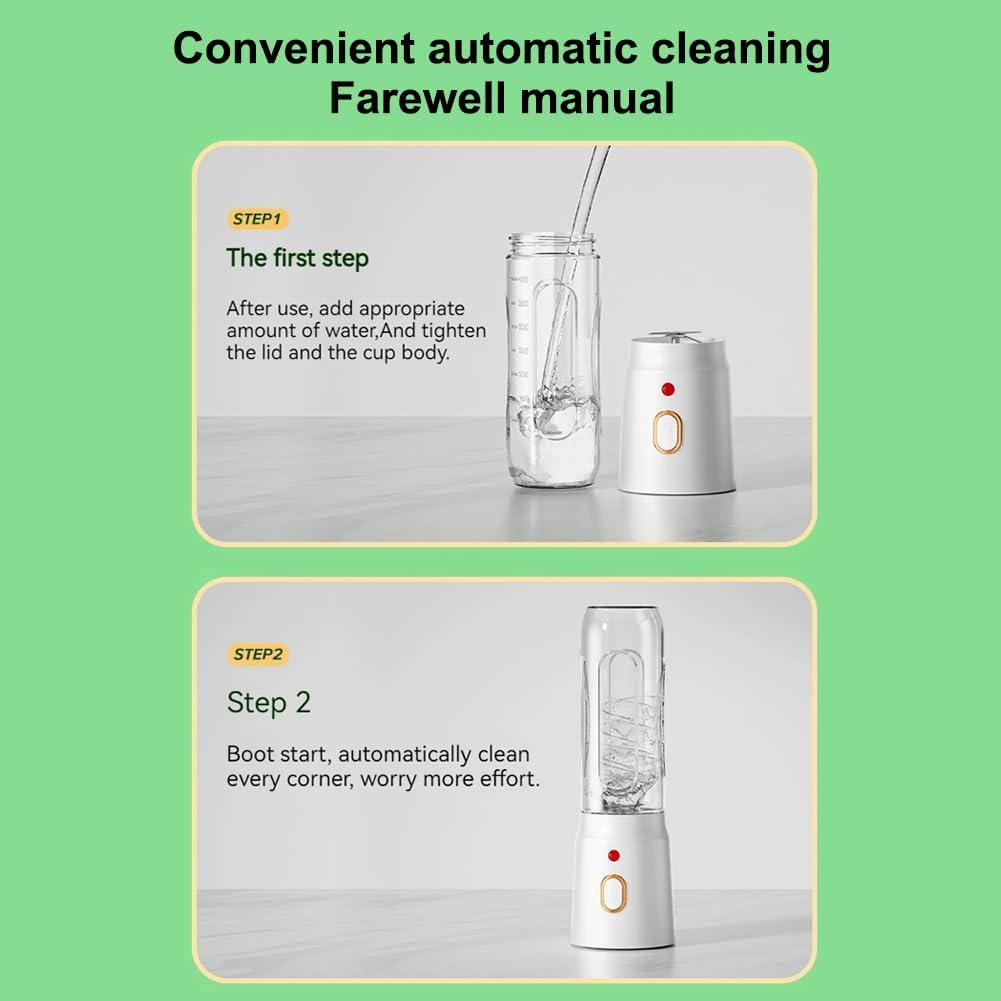 Personal Size Blender for Shakes and Smoothies,15.6 oz Portable Blender with 10 Blades and 2 cups,Rechargeable Mixers Fresh Fruit Juicers For Travel,Sports,Outing image 7 of 9 B0CS3BZ2K5