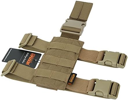 EXCELLENT ELITE SPANKER Tactical Drop Leg Holster Adjustable Drop Leg Platform Molle Module Universal Bag for Left/Right Leg(Coyote Brown)