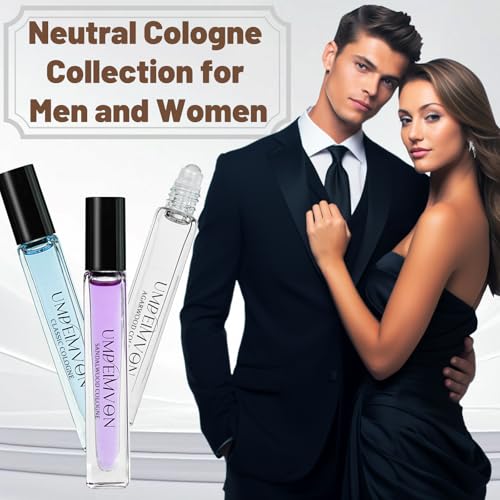 Image of 3 Pack Unisex Cologne for Men Women Cologne Perfume Oil Roll On, Classic, Sandalwood, Agarwood, Travel Size 0.33 fl.oz
