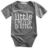 Gaono Toddler/Newborn Boys Shirt Big Brother T-Shirt & Little Brother Romper Outfits Set Clothes (70(0-3M), Little Brother Grey)