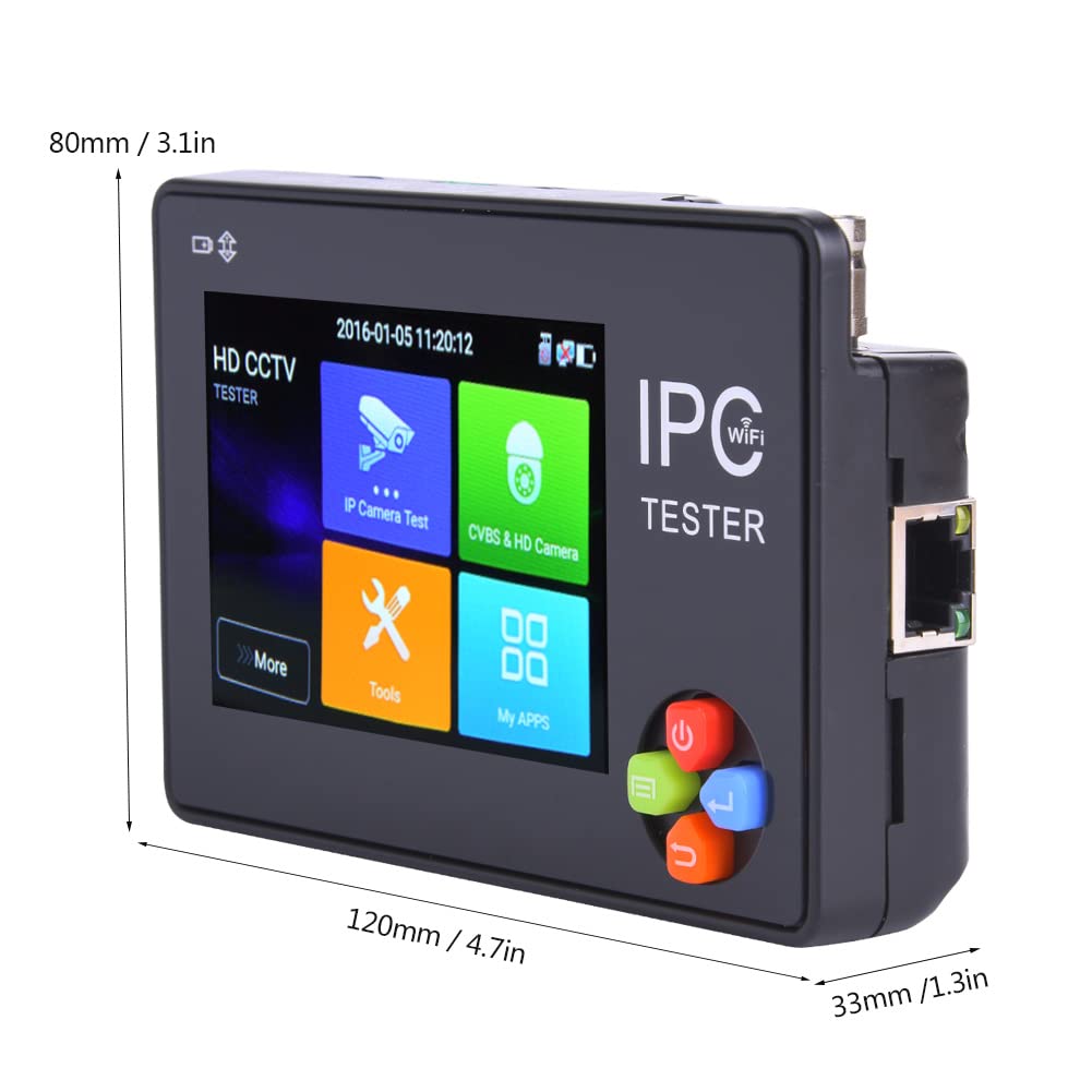 Tester IPC da 3,5 pollici con touch screen H.265 4K IPC1600ADHplus per telecamere IP TESTER AHD CVI-TVI 100 V-240 V HD Touch Screen