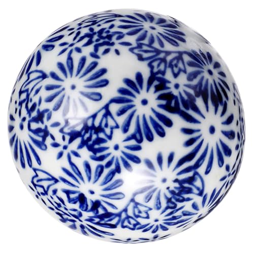 Toyvian Boules Ornementales en Céramique Bleues et Blanches 5 Cm Décoratives pour Aquarium Flottantes Résistantes Matériau Sûr Usage Aquariophilie Poissons Style Aléatoire