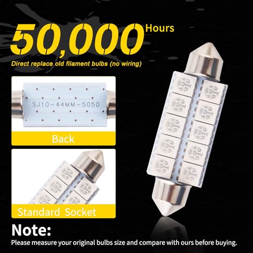 Bombilla LED 44mm Qasim Festoon Rojo Pack 6 miniatura 4