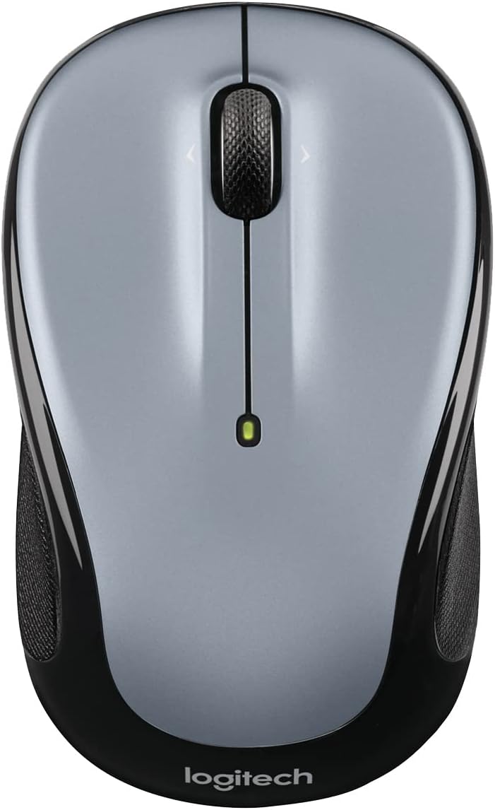 LogitechM325 Wireless Mouse, 2.4 GHz with USB Unifying Receiver, 1000 DPI Optical Tracking, 18-Month Life Battery, PC / Mac / Laptop - Light Silver Grey