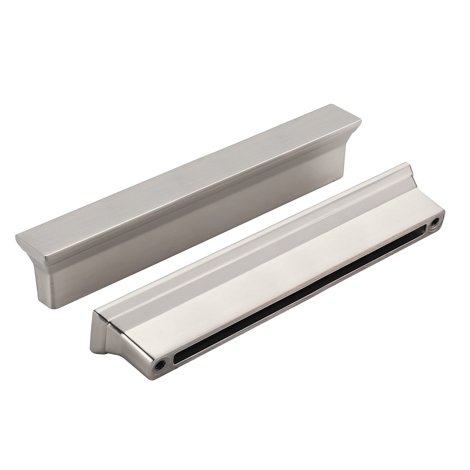Rergy 10 Pack Brushed Nickel Cabinet Handles Brushed Nickel Cabinet Pulls 5inch Kitchen Dresser Pulls Brushed Nickel Drawer Handles and Pulls for Bathroom Cabinets 5inch(128mm) Center to Center