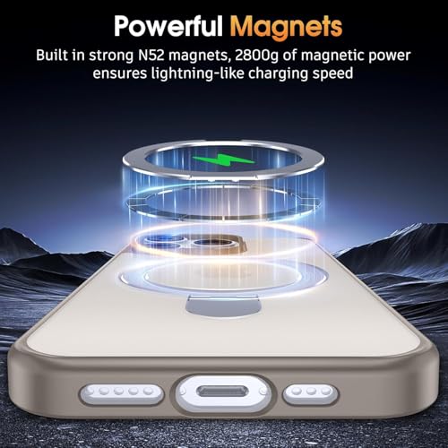 Image of iPhone 14 pro Magsafe Stand Case | Matte Design & 360 Protection | Military-Grade Apple iPhone 14 pro Cover | Ultra Premium - Gray