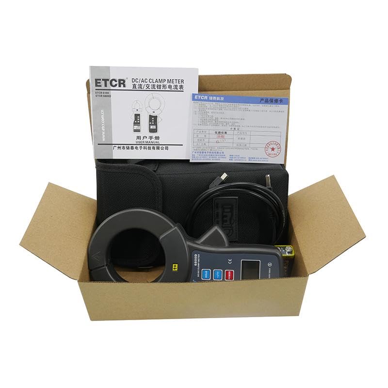 ET6800D Pinza Amperimétrica Tester de Corriente AC/DC Multímetro con rango AC 0.0A~1500A y DC 0.0A~2000A, Resolución 0.1A, Tamaño de Pinza Φ68mm miniatura 6