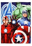 Maße: 90 x 120 cm yuhu Avengers Coral Fleece Kuscheldecke Tagesdecke Ironman, Hulk, Thor & Captain America