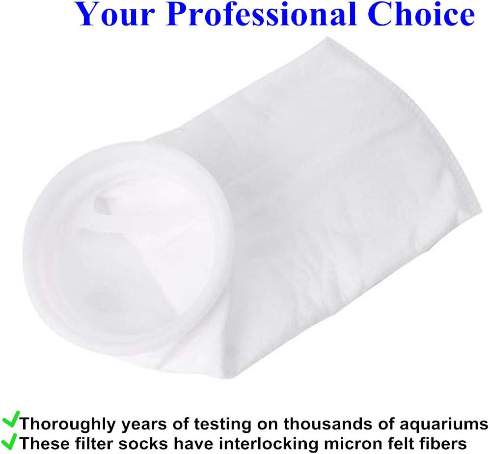 4 Inch Ring by 15 Inch Long Filter Socks 5 Micron - Aquarium Sump Pond Felt Fabric Filter Bag - 3 Pack (5 Micron)