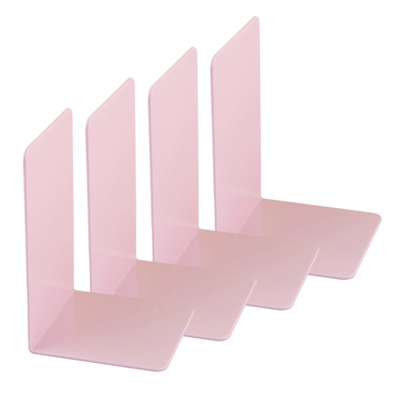4 Pcs Acrylic Bookends Book Holders Stand Book Stoppers L-Shape Bookends Desk Organisers for Books Magazines End