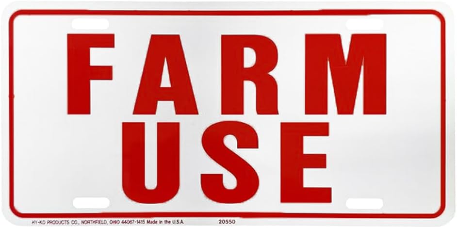 Hy-Ko Products 361951 Farm Use Id Tag White/Red, 6(h) x 12(w) -Inches, red/White