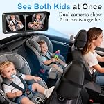 Dual Baby Car Camera for 2 Kids – 6.9” Split-Screen HD Display, Infrared Night Vision, Easy Installation, Backseat Camera for Infant & Toddler Safety, Compatible with All Car Models by Fodkh