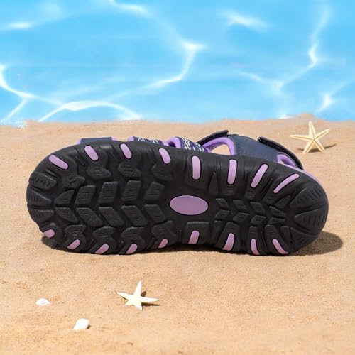 Image of DREAM PAIRS Unisex Summer Water Athletic Sandals | Closed-Toe Protection Quick-Drying Upper Comfort Footbed Durable Non-Slip Sole Hook-And-Loop Outdoor Sport Walk Hike