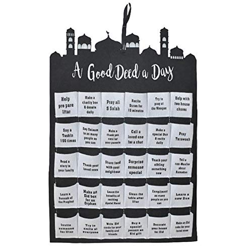 pegtopone 1 Pcs Décoration L'Aïd du Ramadan - Calendrier De Compte À Rebours - Ramadan Cadeau pour Enfants Eid, Déco De Ramadan, 40 X 40 Cm, pour La Célébration du Fête Musulman De L'islam Cover