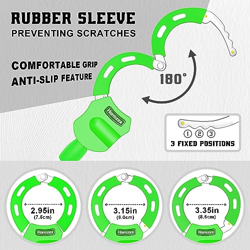 Honszex E Scooter Schloss, Handschellenschloss, Fahrradschlossmit Schlüssel, 36.22inch Farbenfroh Hochsicherheitsschlösser, Bike Lock, Zubehör für Elektrofahrräder und Elektroroller