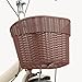 Qraatosi Handlebar Basket for Carrying Items on Mountain Bikes with Lid, Dark Brown